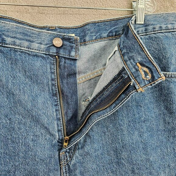 Levis High Waisted Mom Shorts 20W Medium Blue Wash Denim Jean Jorts Cotton Plus - Picture 4 of 14